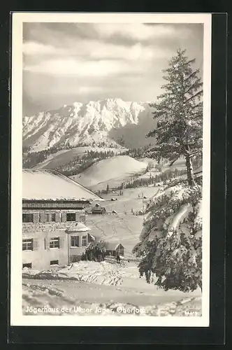 AK Oberjoch, Jägerhaus der Ulmer Jäger im Winter