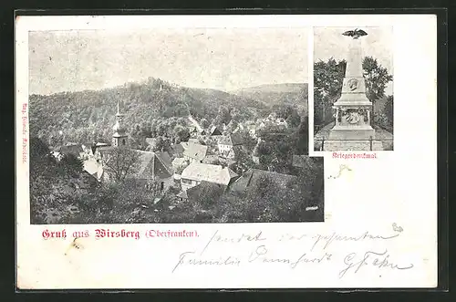 AK Wirsberg / Oberfranken, Teilansicht mit Kirche, Kriegerdenkmal