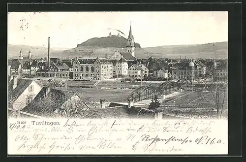 AK Tuttlingen, Totale mit Flussbrücke