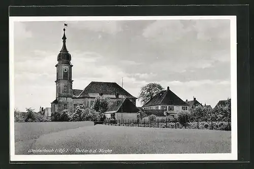 AK Weidenbach / Mfr., Partie bei der Kirche