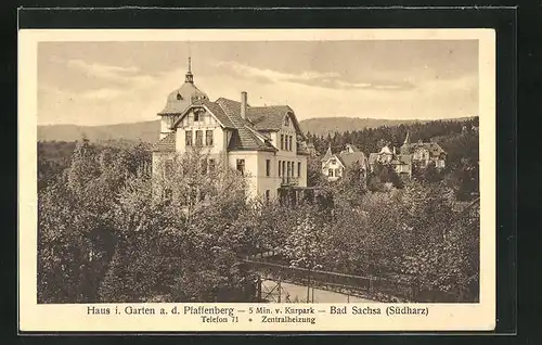 AK Bad Sachsa / Südharz, Hotel-Haus i. Garten a. d. Pfaffenberg