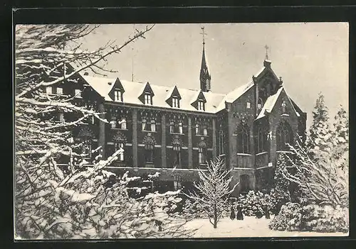 AK Grosskönigsdorf, Haushaltungspensionat Kloster Grosskönigsdorf im Schnee