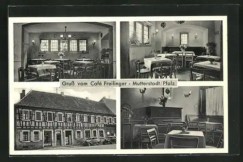 AK Mutterstadt / Pfalz, Café Freilinger, Innenansichten