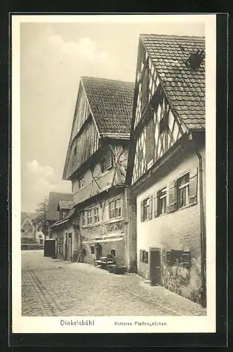 AK Dinkelsbühl, Alte Häuser an der Strasse Hinteres Pfaffengässchen