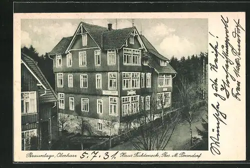 AK Braunlage / Oberharz, Hotel Haus Fichteneck