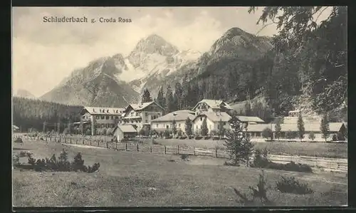 AK Schluderbach, Panorama gegen Croda Rosa