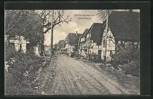 AK Schweighausen, Strassenpartie in der Ortschaft
