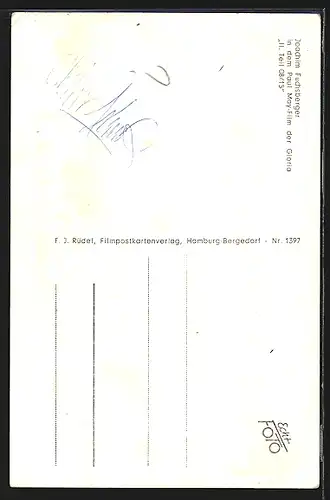 AK Joachim Fuchsberger im Anzug, Autograph