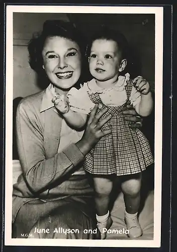 AK Schauspielerin June Allyson mit Kleinkind Pamela