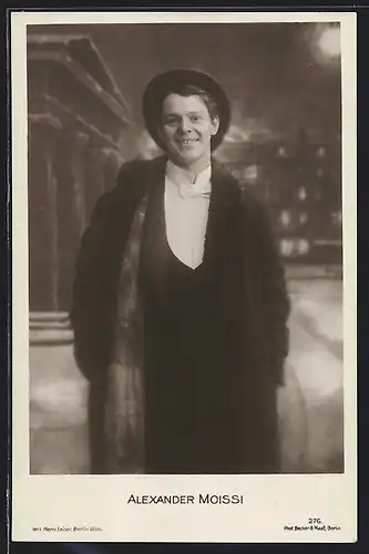 AK Schauspieler Alexander Moissi im Mantel mit Hut
