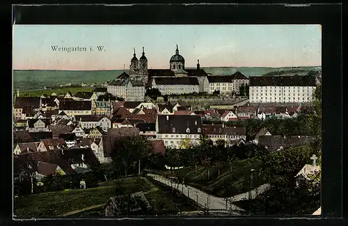 Goldfenster-AK Weingarten, Gesamtansicht