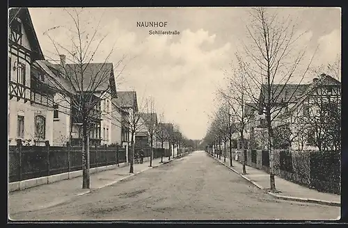 AK Naunhof, Häuserpartie in der Schillerstrasse