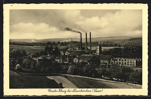 AK Neunkirchen /Saar, Blick auf Grube König, Kohle