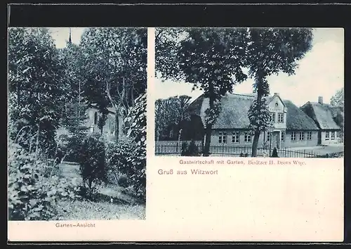 AK Witzwort, Gastwirtschaft mit Garten, Bes. H. Drevs Wwe., Garten-Ansicht