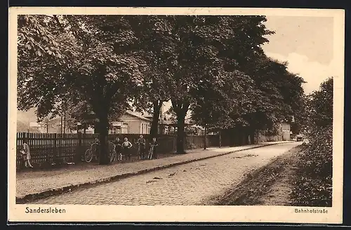 AK Sandersleben, Partie aus der Bahnhofstrasse