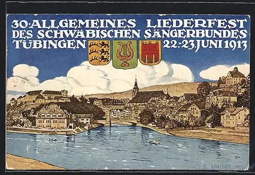 Künstler-AK Tübingen, 30. Allgemeines Liederfest des Schwäb. Sängerbundes 1913
