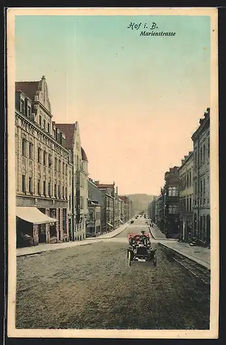 AK Hof i. B., Einblick in die Marienstrasse