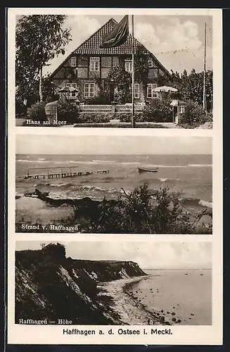AK Haffhagen a. d. Ostsee, Pension Haus am Meer, Strand, Haffhagen-Höhe