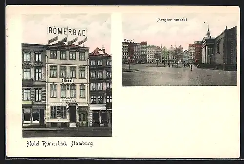 AK Hamburg-Neustadt, Hotel Römerbad, Zeughausmarkt