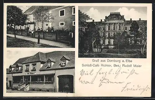 AK Dornburg a. Elbe, Schloss-Café Richter, Bes. Rudolf Maier