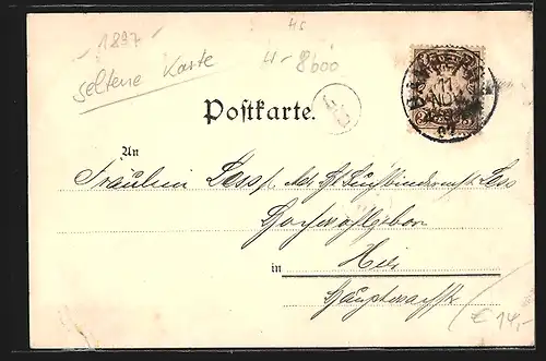 Lithographie Bamberg, Altenburg-Fest 1897, Ritter zu Pferd