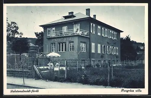 AK Balatonalmádi-fürdö, Pongracz villa