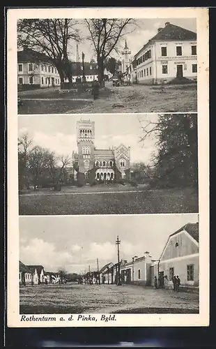 AK Rothenturm a. d. Pinka, Gasthaus zur Gemütlichkeit, Villa, Strassenpartie