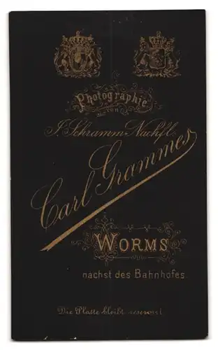 Fotografie Carl Grammes, Worms, Elegante Dame mit grossen Augen und Hochsteckfrisur