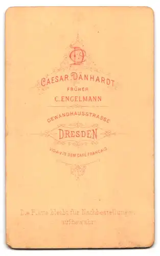 Fotografie C. Dänhardt, Dresden, Gewandhausstrasse, Junger gutaussehender Mann mit Vollbart im Seitenprofil