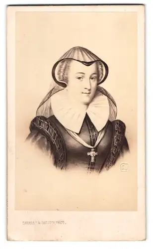 Fotografie Cahrlet & Jacotin, Paris, Portrait Maria Stuart, Mary Stuart, Queen of Scots, Königin Schottlands