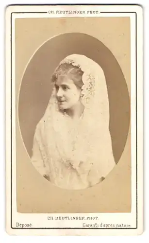 Fotografie Ch. Reutlinger, Paris, Portrait Emilie Broisat, französische Theaterschauspielerin, Comédie-Francaise
