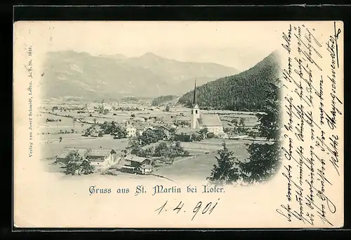 AK St. Martin bei Lofer, Blick auf das Dorf und die Umgebung