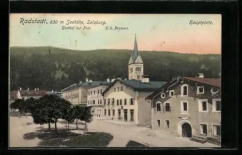 AK Radstadt, Hauptplatz mit Geschäft
