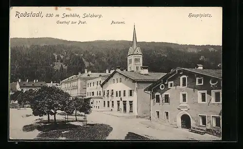 AK Radstadt, Hauptplatz mit Geschäft