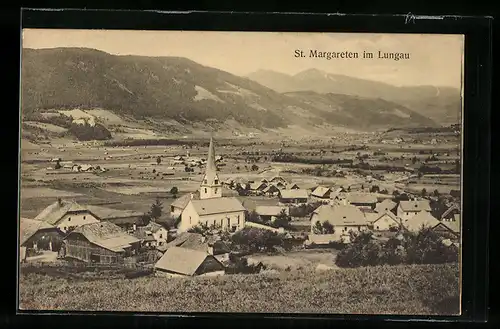 AK St. Margareten im Lungau, Ortsansicht mit Blick ins Tal