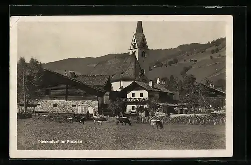 AK Piesendorf im Pinzgau, Teilansicht mit Kirche