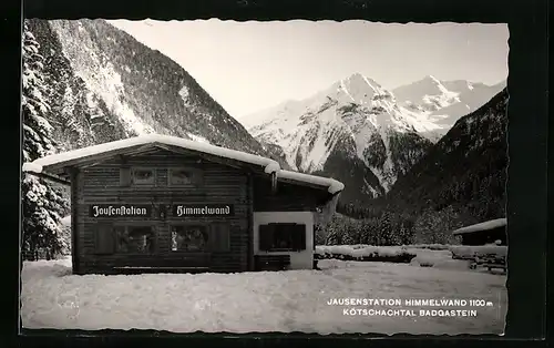 AK Badgastein /Kötschachtal, Gasthaus Jausenstation Himmelwand im Winter