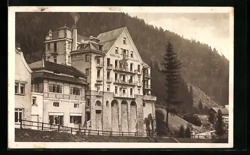 AK Badgastein, Blick zum Kurhotel Hindenburg