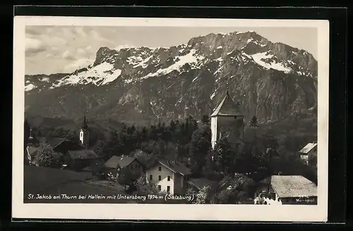 AK St. Jakob am Thurn, Teilansicht mit Untersberg