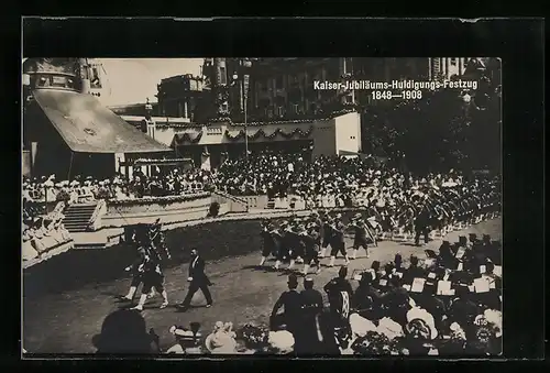 AK Kaiser-Jubiläums-Huldigungs-Festzug 1908, Militärparade