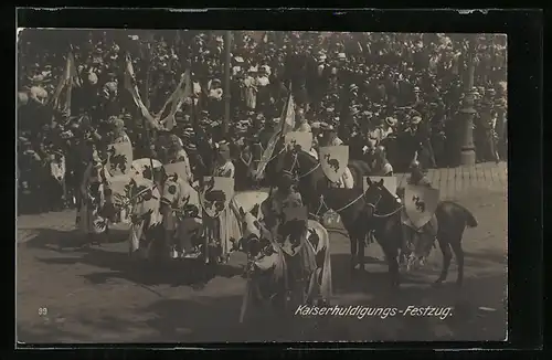 AK Kaiser-Jubiläums-Huldigungs-Festzug 1908, Ritter zu Pferde