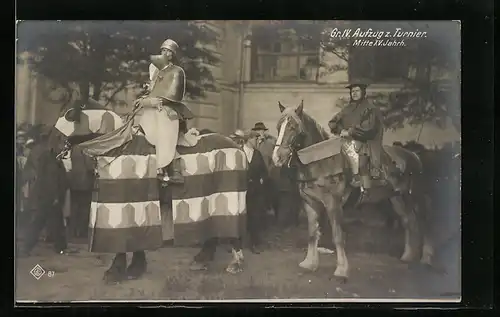 AK Wien, Kaiserhuldigungs-Festzug, Gr. IV. Aufzug z. Turnier, Mitte XV. Jahrh.