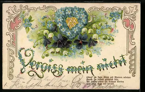 AK Vergiss mein nicht, Blumenbild