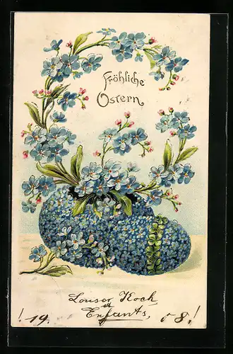 AK Vergissmeinnicht in Vase aus Blumen, Blumenbild