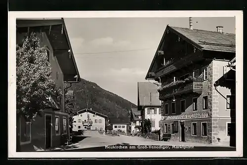 AK Neukirchen am Gross-Venediger, Marktplatz mit Gasthof Unterbrunn