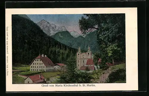 AK Sankt Martin, Blick zur Wallfahrtskirche Maria Kirchenthal