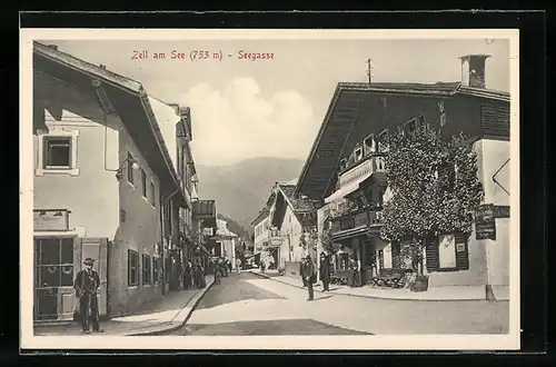 AK Zell am See, Strassenblick in die Seegasse