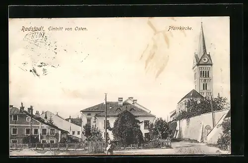 AK Radstadt, Blick zur Pfarrkirche