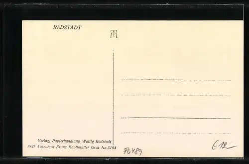 AK Radstadt, Strassenpartie