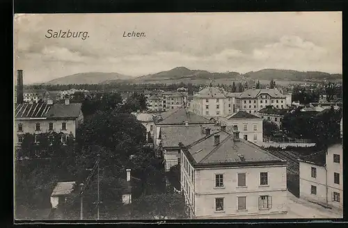 AK Salzburg-Lehen, Blick über die Dächer der Stadt